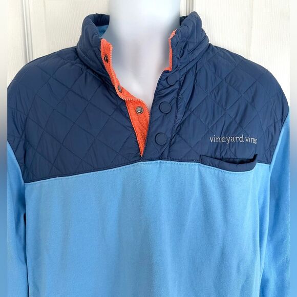 Vineyard Vines Shep & Ian Pullover Shirt Quilted Quarter Button Top - Picture 5 of 15